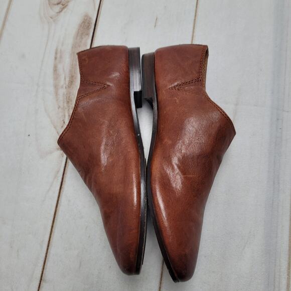 Frye Terri Cognac flat loafers booties boots shooties low ankle - Picture 4 of 9